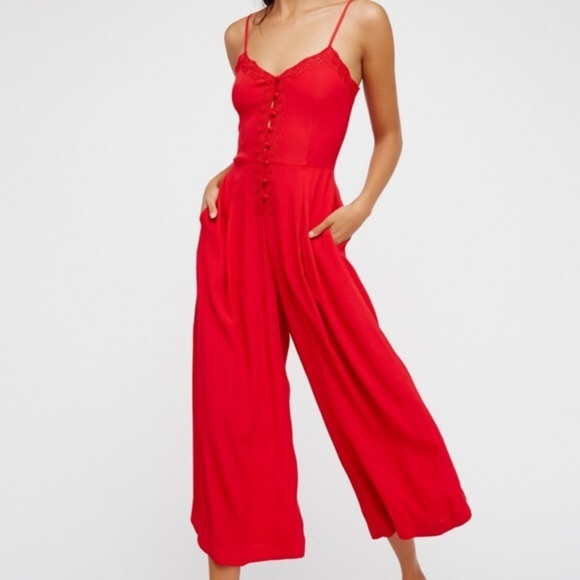 Free People Pants - Free People x Eileen Romper - Red